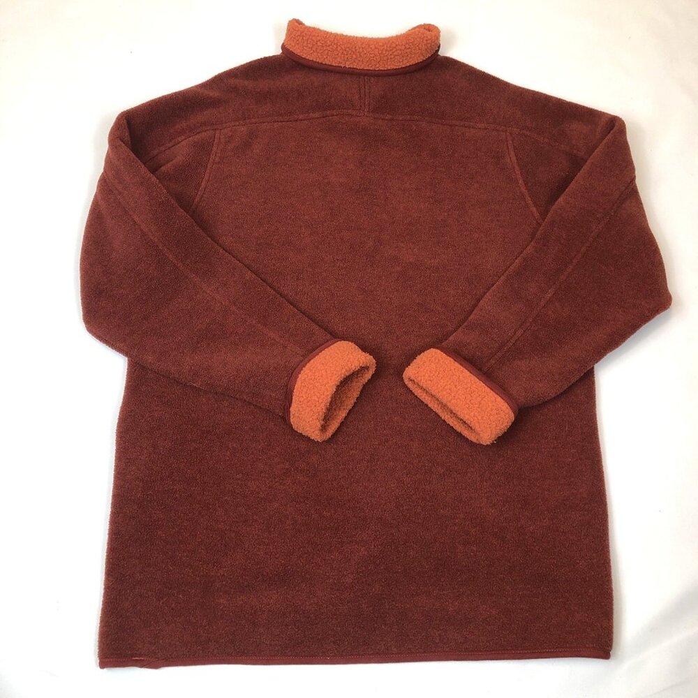 LL Bean Womens Red Cardigan Style Sherpa Fleece Button Front Jacket Small 0HH91 - Picture 5 of 7